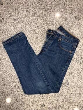 Levi's 501 Original Men's Straight Jeans in Dark Blue Wash